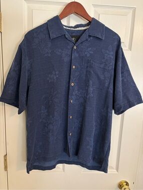 Jamaica Jaxx Navy Floral Short-Sleeve Button-Down Shirt